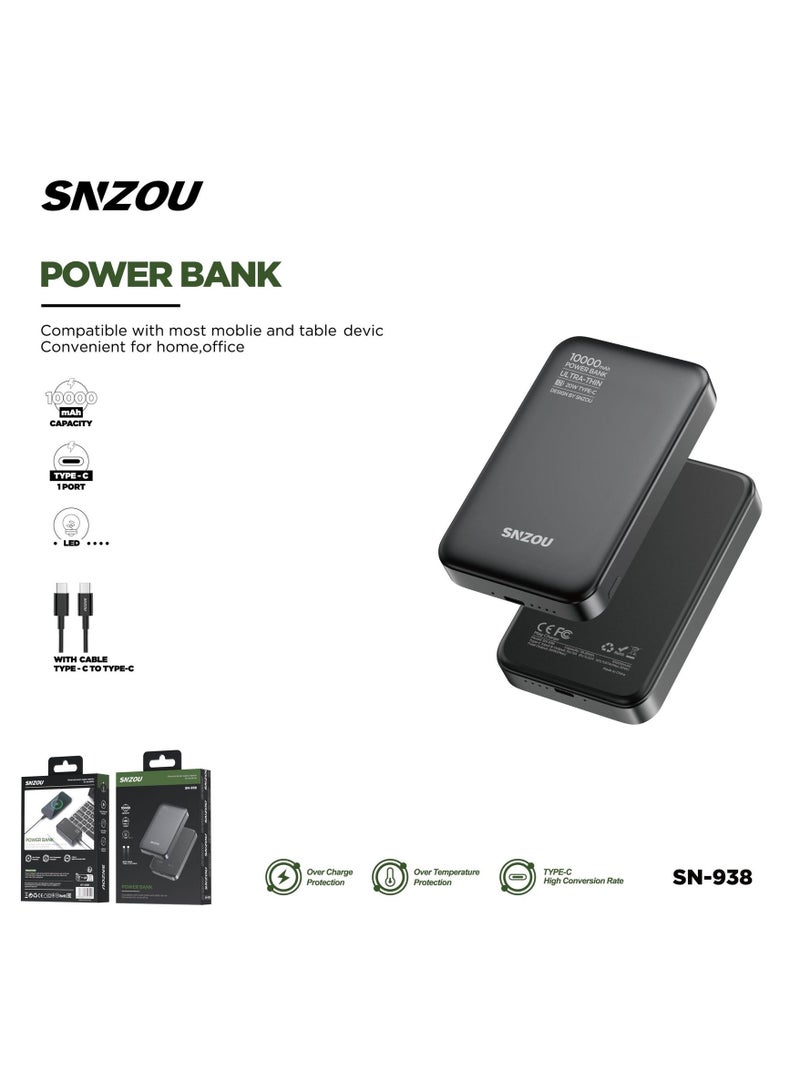 Snzou PowerBoost 10,000mAh Fast Charging Power Bank - https://f.nooncdn.com/p/pzsku/ZC8B7EF2D8CB671C1F515Z/45/1756473325/6330892b-7449-4d4b-8978-0069f02e0d63.jpg