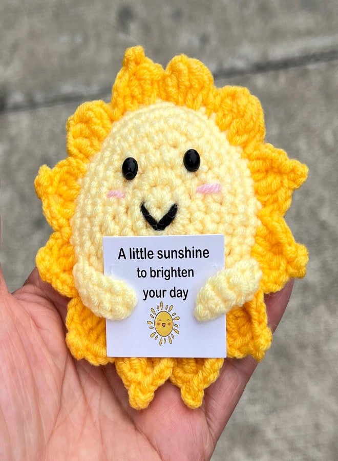PLWalker Emotional Support Sun Gifts Crochet, Positive Sun Sunshine Cute Funny Cool Office Desk Decor Decorations for Her Women Men (1, Round) - Image 2