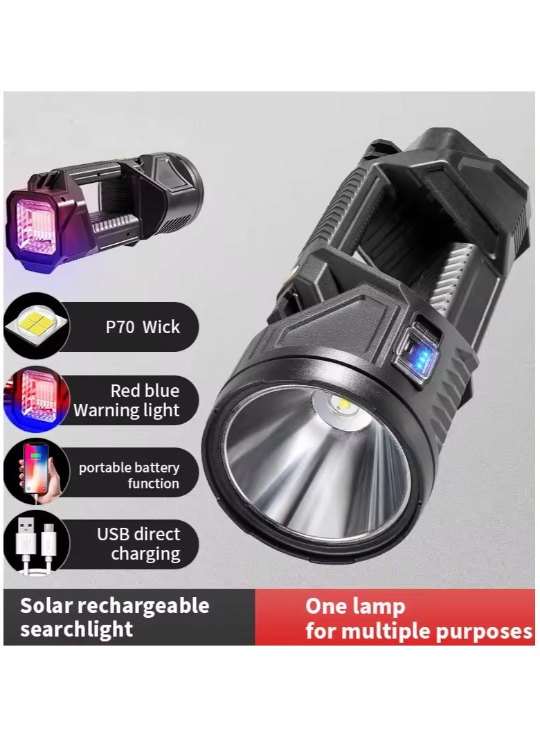 New Portable Brightest XHP70 Rechargeable LED Emergency Flashlight Torch Light Long Range Solar Light for Hunting - Image 2