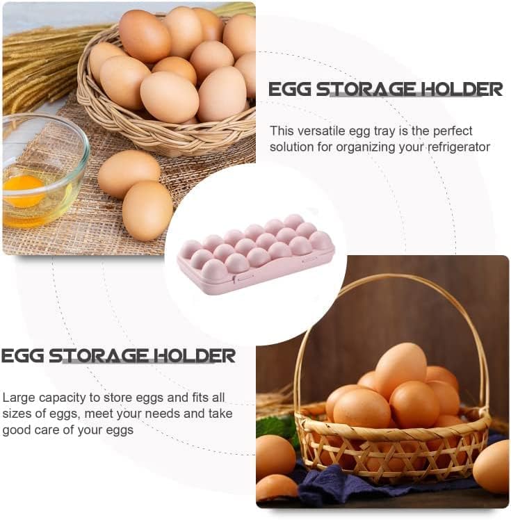 ULTRINA 18 Grids Egg Tray Holder Egg Storage Box Crisper Stackable Container Organizer Household Egg Box with Lid Fresh Box Freestanding Egg Tray - Image 3