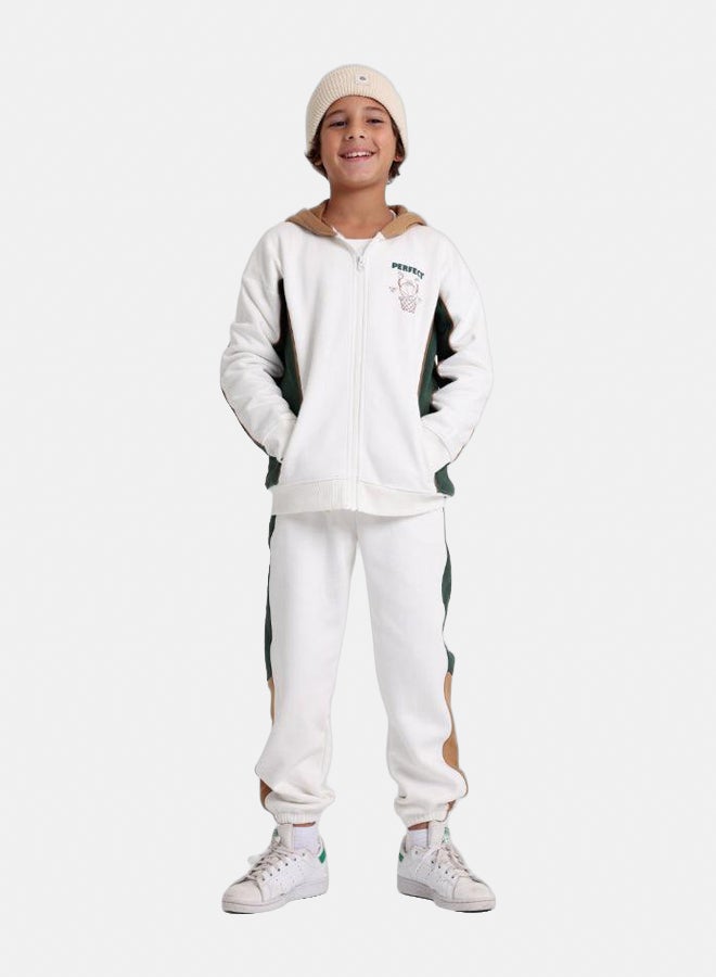 playmore Unisex Cotton Hoodie – Off-White with "Prefect" Design - Image 1