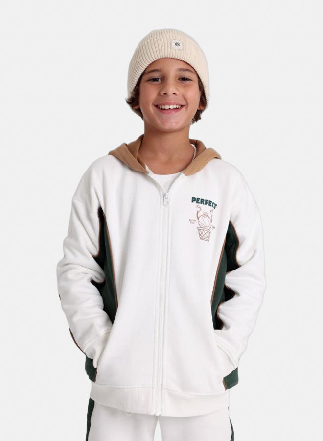 playmore Unisex Cotton Hoodie – Off-White with "Prefect" Design - Image 3