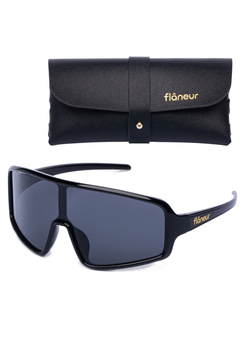 flâneur Stylish Polarized Sunglasses For Women and Men Black  - Image 1