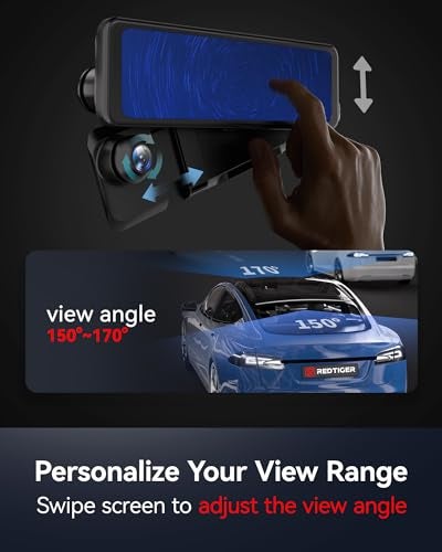 REDTIGER T700 Rear View Mirror Camera 11'' 4K UHD Front and 1080P Mirror Dash Cam Front and Rear, GPS,Parking Monitor,Night Vision,Smart Reverse Parking Assistance,Touch Screen, 32 GB Card - Image 4