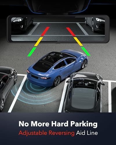 REDTIGER T700 Rear View Mirror Camera 11'' 4K UHD Front and 1080P Mirror Dash Cam Front and Rear, GPS,Parking Monitor,Night Vision,Smart Reverse Parking Assistance,Touch Screen, 32 GB Card - Image 5
