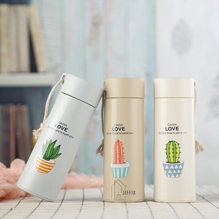 JIFFIX Premium Hydration Travel Bottle Collection Stylish Leakproof BPAFree Drinkware Cactus Love