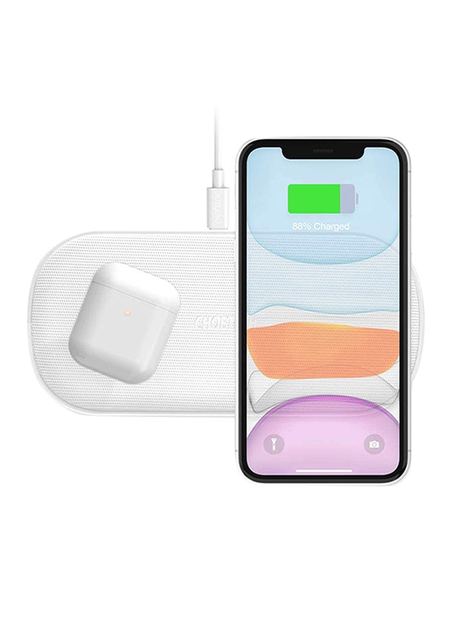 CHOETECH 5 Coils Fast Wireless Charging Pad White - Image 1