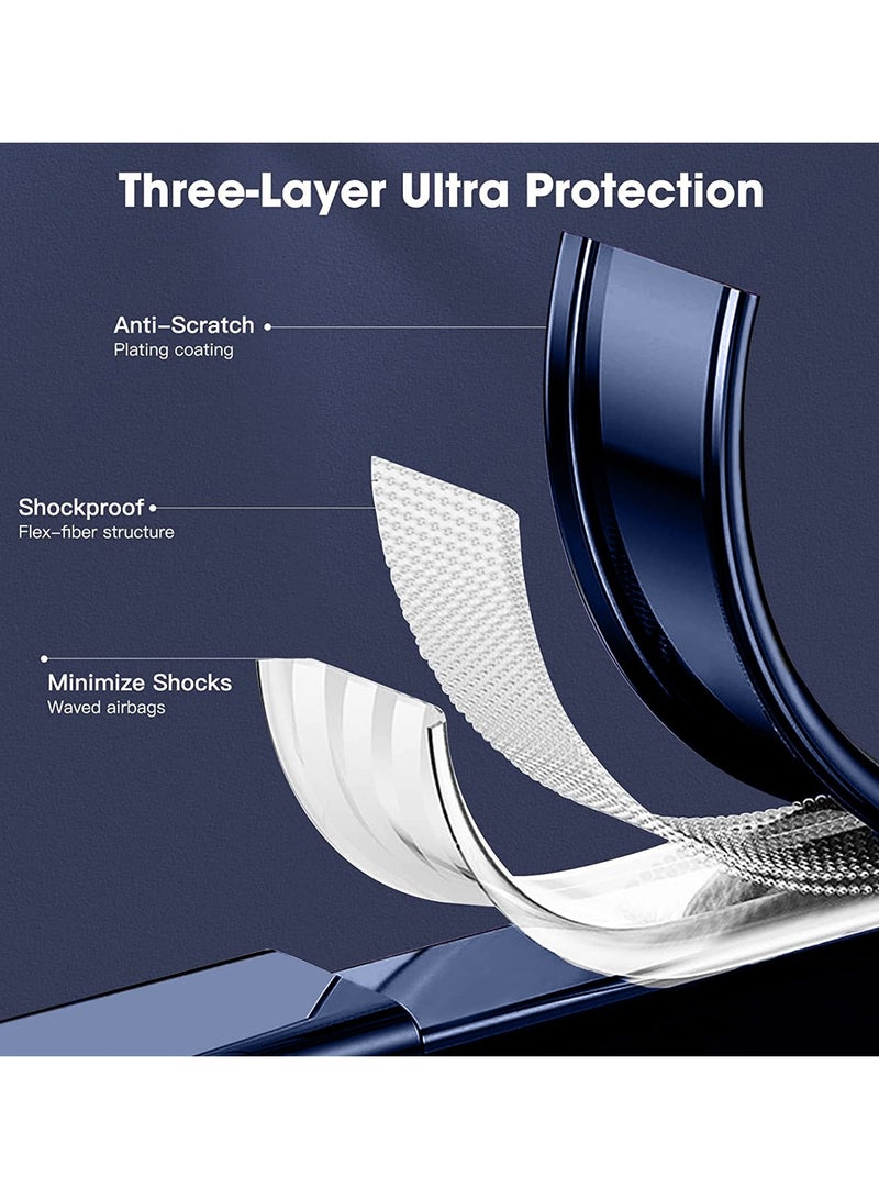 Wtech TPU Luxury Plating Raised Lips Camera Hole Case Cover For Xiaomi Redmi A3 4G 2024 Navy Blue - Image 5