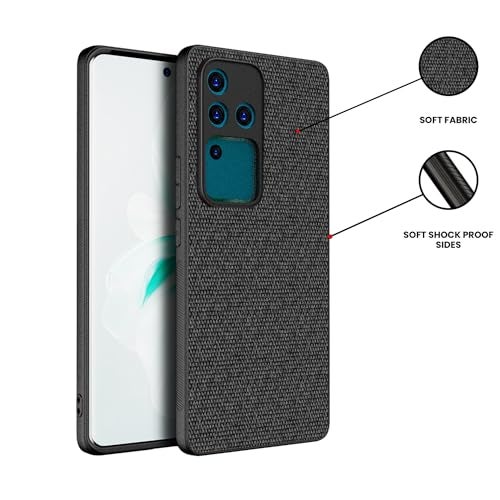 Kapa Soft Full Fabric Protective Back Case Cover for Vivo V30 Pro (5G) | Shockproof Slim Hard Anti Slip Back Case (Black) - Image 3