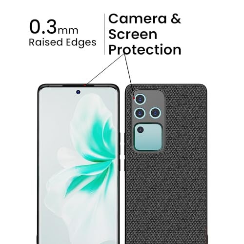 Kapa Soft Full Fabric Protective Back Case Cover for Vivo V30 Pro (5G) | Shockproof Slim Hard Anti Slip Back Case (Black) - Image 4