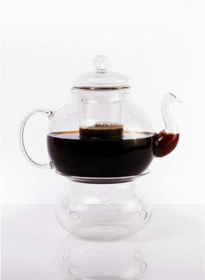 كذا هوم إبريق شاي زجاج بايركس مع تدفئة ومصفاة مقاوم حرارة - Image 1