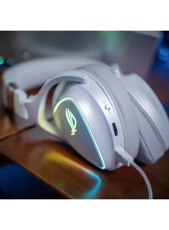 Rog Prism White Limited Edition Gaming Headset With Microphone, Over-ear Headset With Microphone, 7.1 Surround Sound, Usb/type-c Interface, Compatible With Triangular Action - Image 5