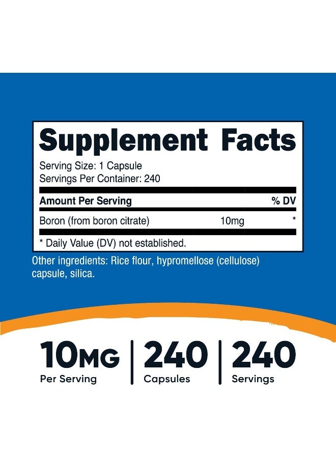 Nutricost Boron Capsules 10Mg, 240 Vegetarian Capsules, Gluten Free And Non-Gmo - Image 2