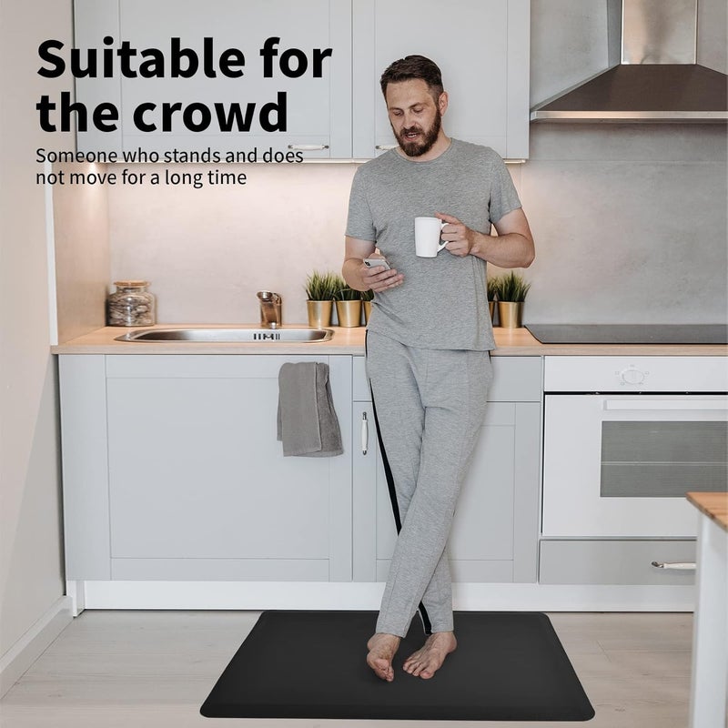 Art3d Anti Fatigue Mat - 1/2 Inch Cushioned Kitchen Mat -Comfort & Non Slip Cushion for Standing Desk, Office or Garage Floor (17.3"x28", Black) - Image 3