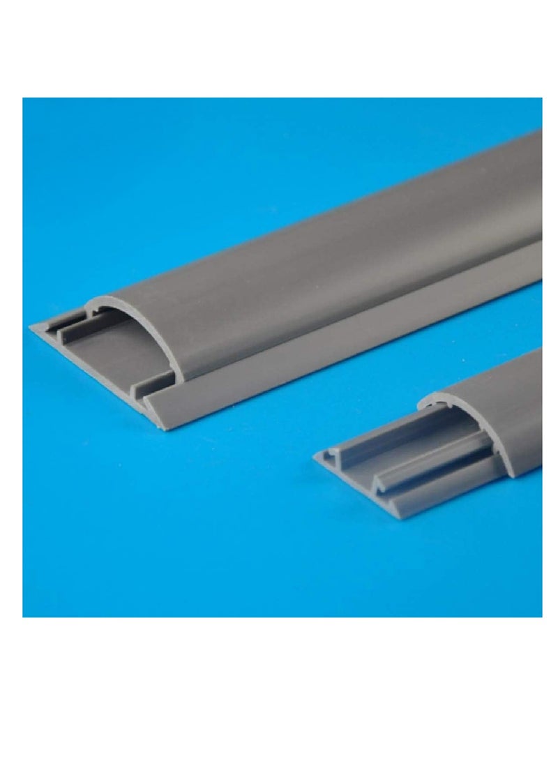 1 Meter Pvc Floor Trunking With Self Adhesive Red Sticker Wall Cord Cover Cable Concealer On-Wall Wire Cover Paintable Cable Management - Pack Of 2 (White, 10X35) - Image 5