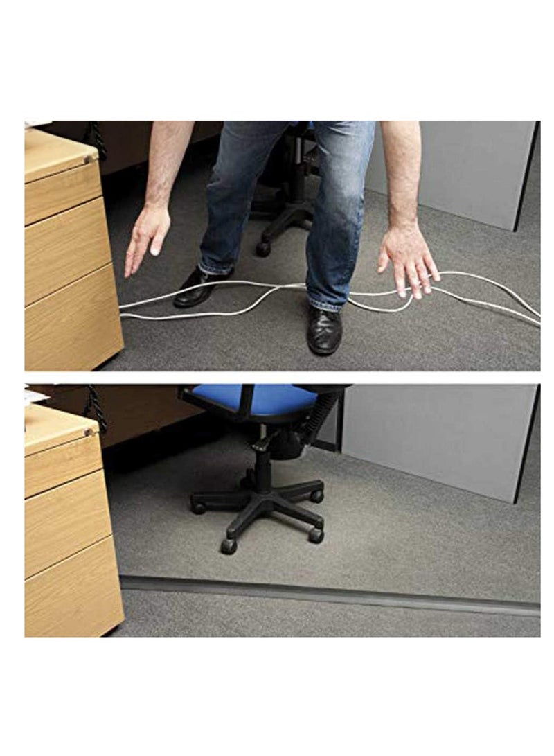 1 Meter Pvc Floor Trunking With Self Adhesive Red Sticker Wall Cord Cover Cable Concealer On-Wall Wire Cover Paintable Cable Management - Pack Of 2 (White, 10X35) - Image 4