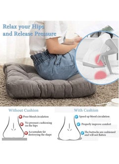 Reelyo Chair Cushions for Dining Chairs Chair Pads Seat Cushion with Ties, Square Chair Seat Pads Sofa Pillows Cashmere Meditation Pillow Thicken Tatami Floor Cushion Sofa Chair Pads Car Seat Cushion for Office Yoga  - Image 2