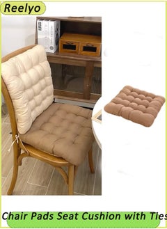 Reelyo Chair Cushions for Dining Chairs Chair Pads Seat Cushion with Ties, Square Chair Seat Pads Sofa Pillows Cashmere Meditation Pillow Thicken Tatami Floor Cushion Sofa Chair Pads Car Seat Cushion for Office Yoga  - Image 1