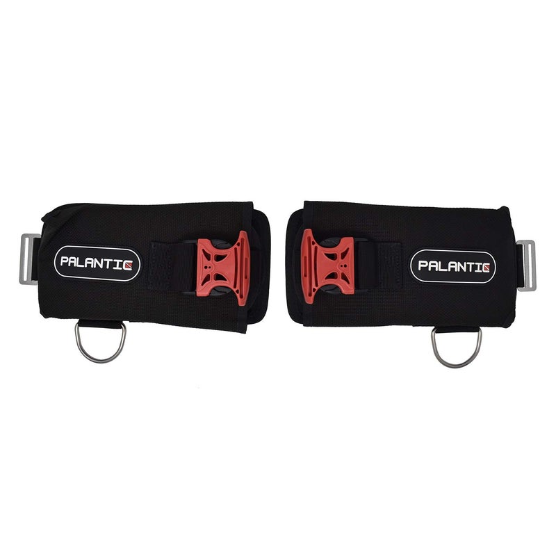 Palantic Scuba Tech Universal Diving Weight Pocket System, Heavy Duty Nylon with Quick Release Buckles & D-Rings, Impact Resistant, 10-12 lbs Capacity per Pouch, Durable - Black, Pair - Image 1