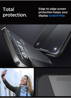 Spigen Glastr Ez Fit HD for iPhone 15 PRO Screen Protector Premium Tempered Glass - Full Cover Edge to Edge [1 Pack]  - Image 4