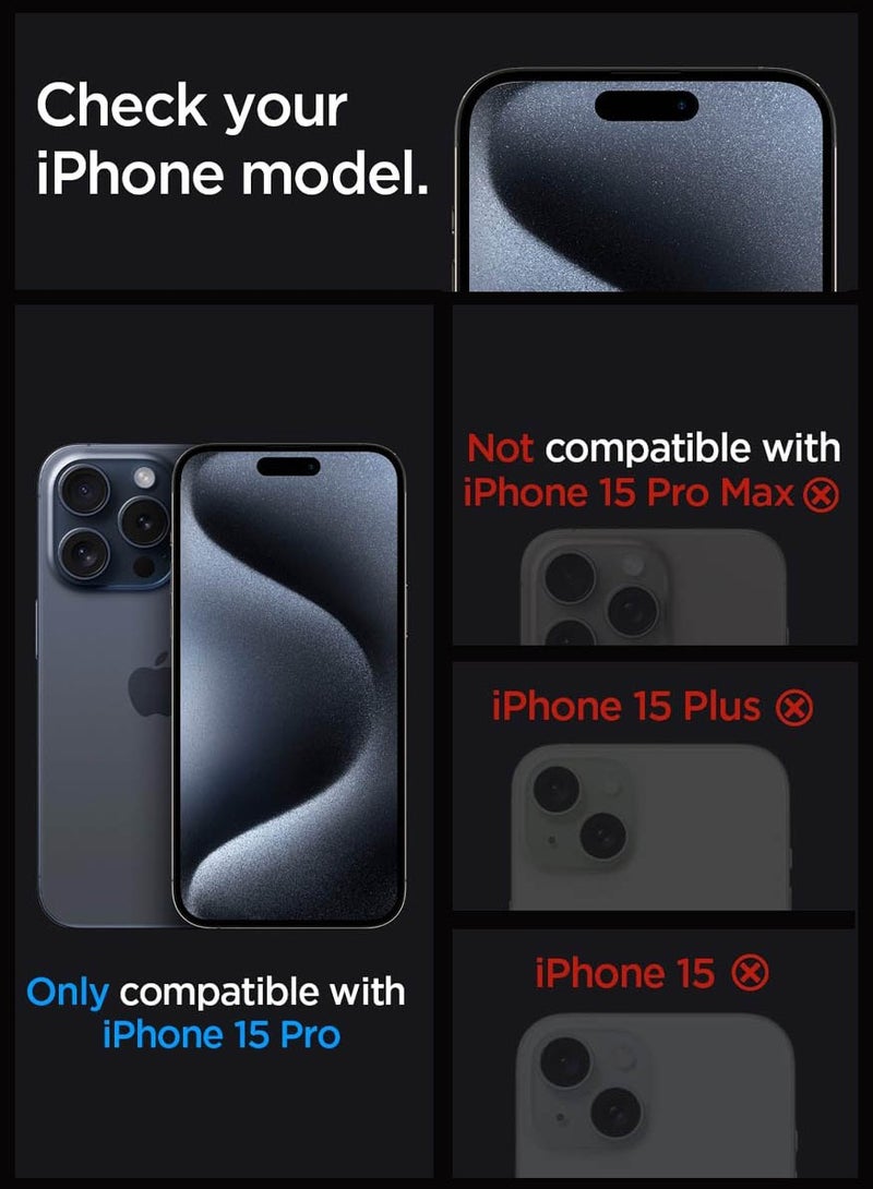 Spigen حماية شاشة Glastr Ez Fit HD لجهاز iPhone 15 PRO زجاج مقسى فاخر - تغطية كاملة من الحافة إلى الحافة [1 عبوة] - Image 2