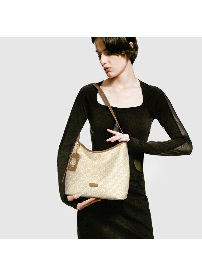 Nucelle Tote Bag, Pegasus Monogram Underarm Bag, Commuter Hobo Bag, Shoulder Crossbody Bucket Bag - Image 1