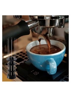 SYOSI Espresso Stirrer WDT Tool Espresso Accessories Espresso Stirring Tool Needle Coffe Distribution Tool, 8 Needles Professional Barista Espresso with Stand  - Image 2