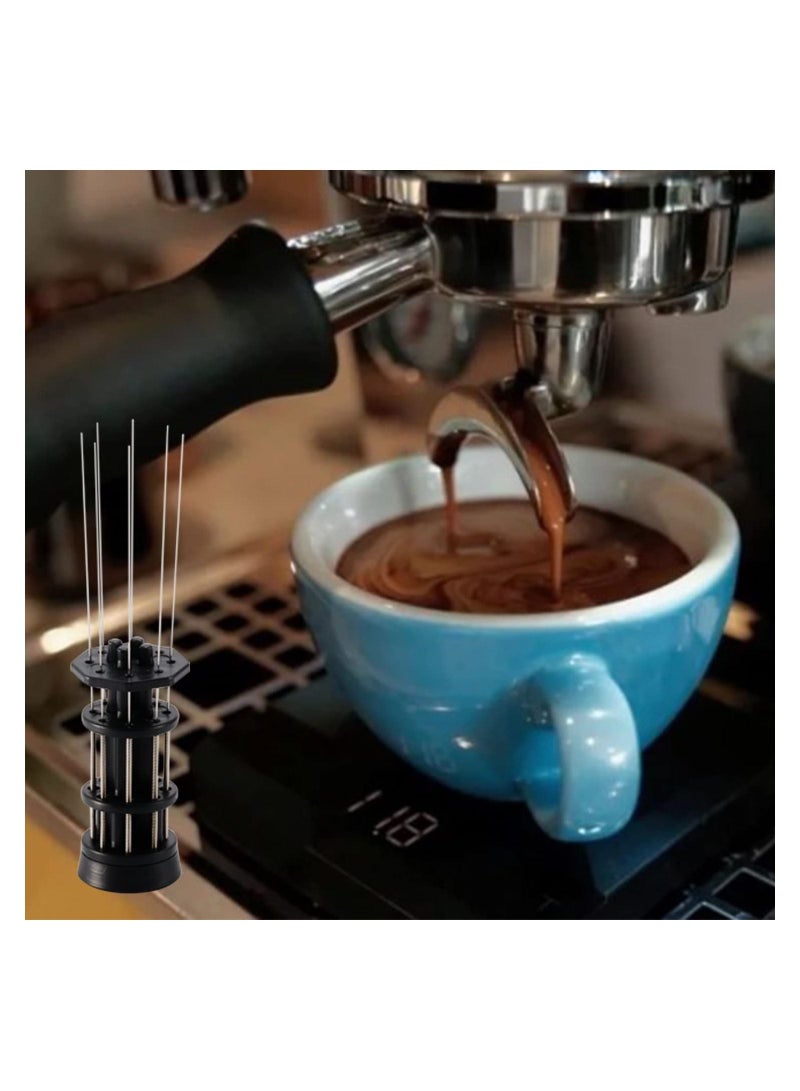 SYOSI Espresso Stirrer WDT Tool Espresso Accessories Espresso Stirring Tool Needle Coffe Distribution Tool, 8 Needles Professional Barista Espresso with Stand  - Image 2