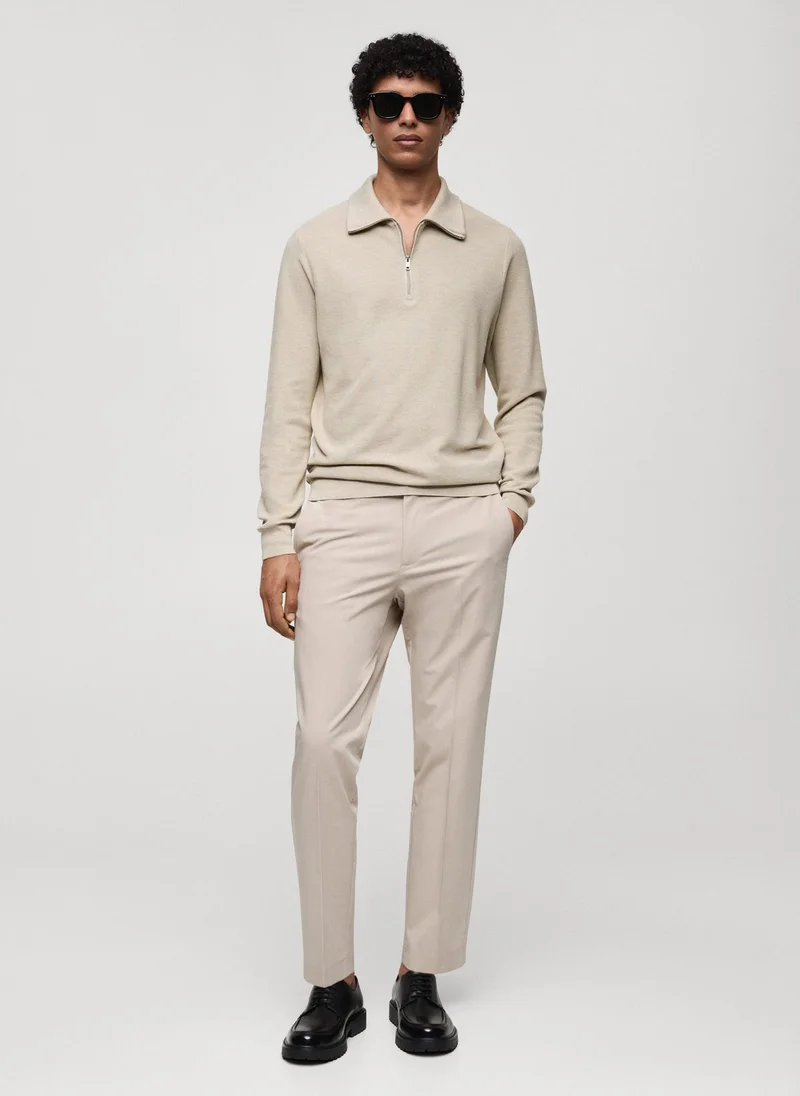 مانجو مان Tenp Polo Collar Half Zip Through Sweater