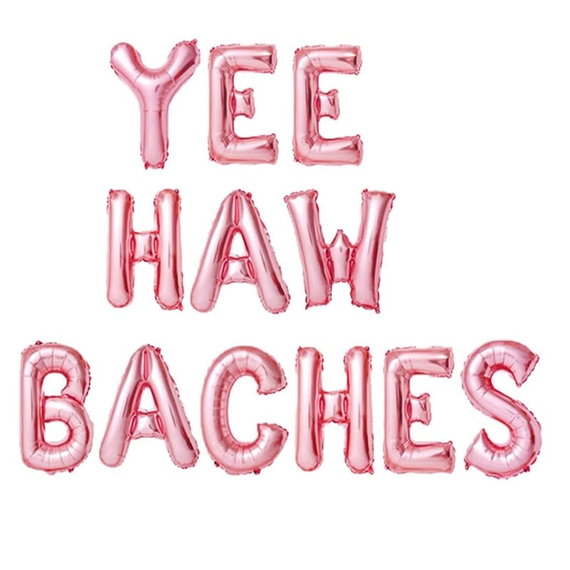 BEOXAGAR Rose Gold Yee haw Baches Balloons Banner Yeehaw Baches Bachelorette Party DecorBachelorette Engagement Party Decoration - Image 3