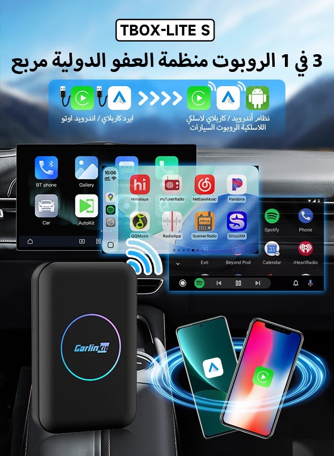 CarlinKit Lite Series Android TV Box 5-In-1 4GB RAM+32GB ROM Wireless Box Support Netflix IPTV Youtube Wireless Android Auto CarPlay Dongle For Original Car Radio HDMI Output 1080P - Image 3