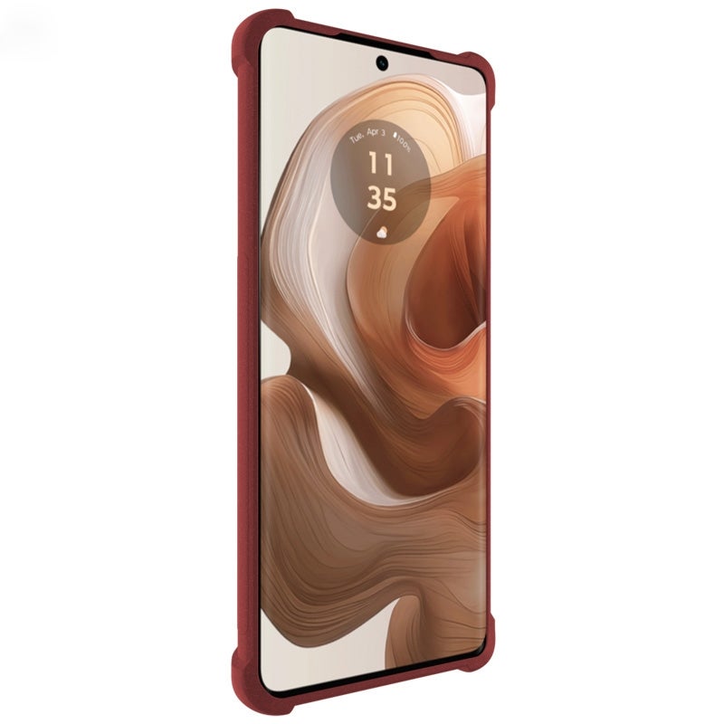 HuHa Case Cover For Motorola Edge 50 Ultra 5G imak Shockproof Airbag TPU Phone Case(Matte Red) - Image 3