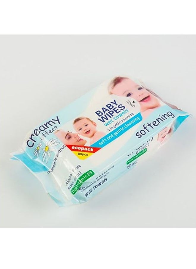 We Happy - Pack of 4 Baby Wipes Soft and Gentle Cleansing Wet Towels Perfect for Sensitive Skin 80 Pcs each - Image 1