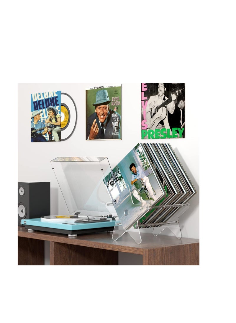KASTWAVE Vinyl Record Storage Stand, Metal Vinyl Record Storage with Side Baffles, Clear CD Organizer Holder for Single and Gatefold Albums for Protecting Files, Albums, Books, Magazines Record Organizer - Image 4
