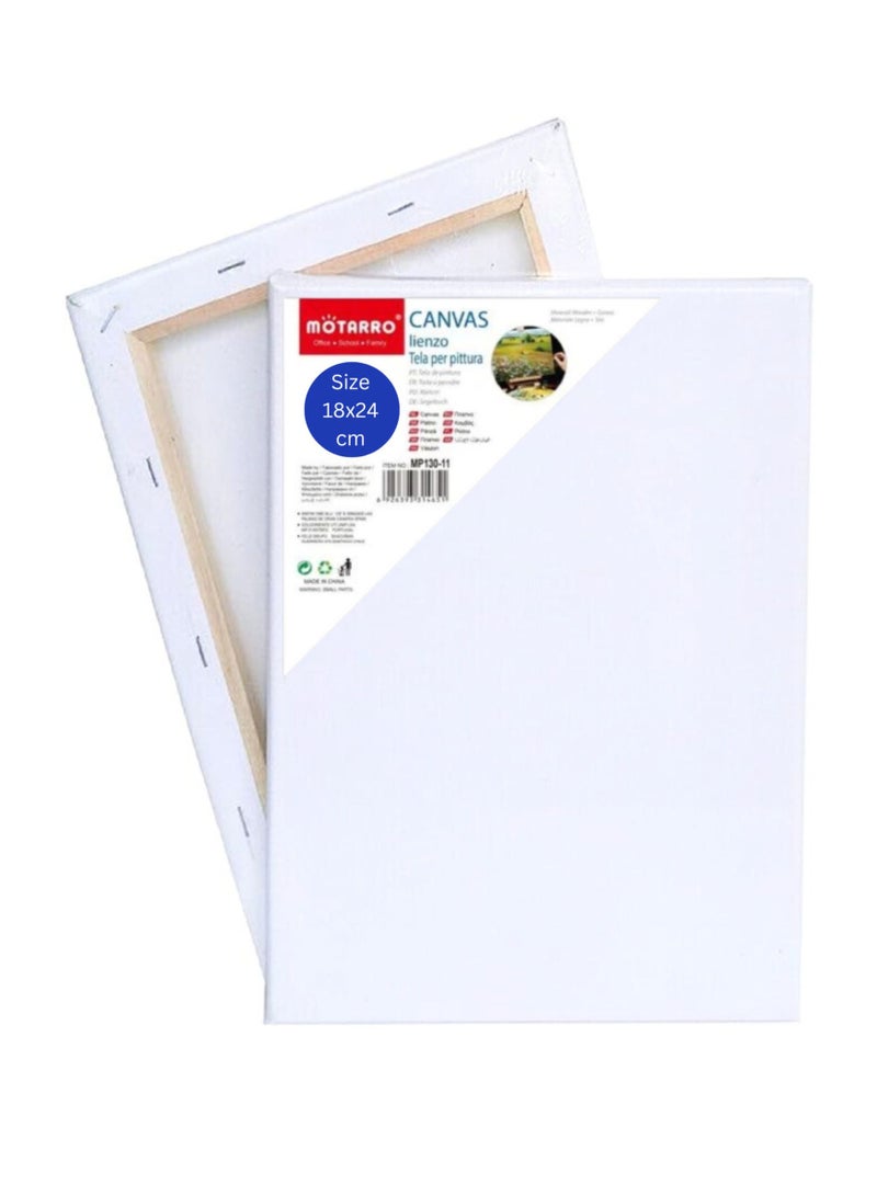 MOTARRO Stretched Canvas 18X24CM  White Cotton Artist Canvas Boards for Painting Acrylic Pouring Oil Paint Dry & Wet Art Media  - Image 2