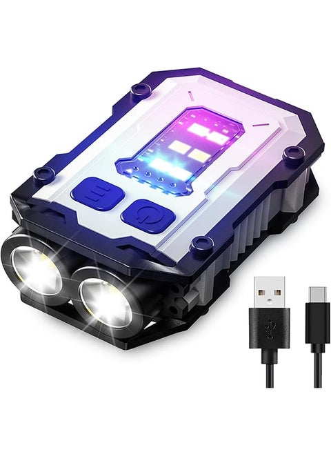 promass Flashlights High Lumens - Super Bright 800 LM, USB C Rechargeable LED Keychain Flash Light with COB Side Light, 8 Modes, IPX5 Pocket Flashlight,Tactical Flashlight（White）