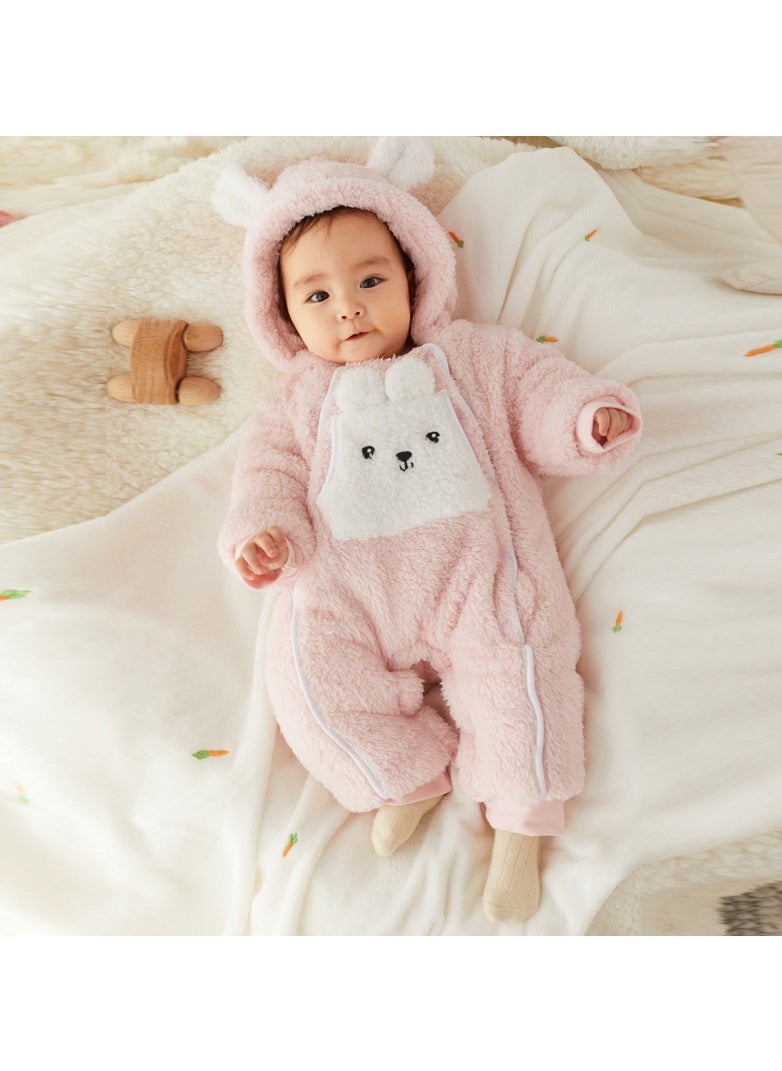 Loquat - Baby Autumn And Winter Hooded Trend Jumpsuit - Image 1
