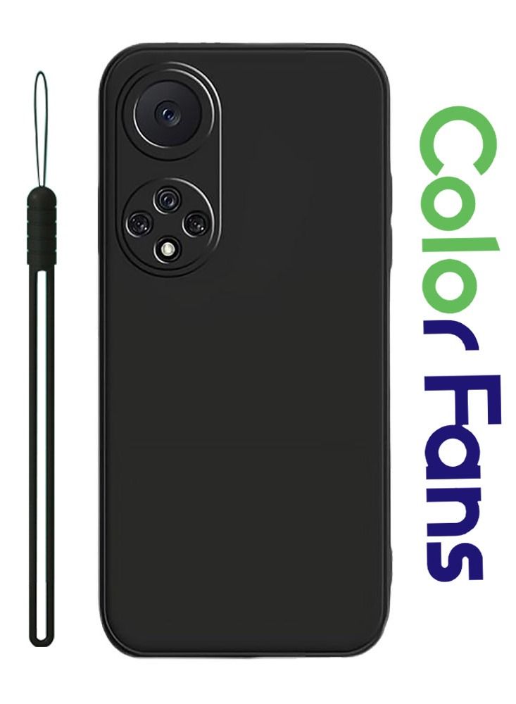 Color Fans Applicable To Huawei Nova 9 Mobile Phone Case New Black Liquid Silicone Gel Skin Friendly Feel Straight Edge Nova Men's All Inclusive Fall Proof Advanced Soft Shell