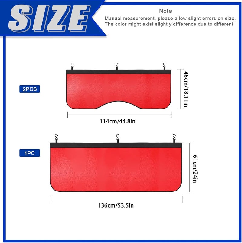 Glarks Red Automotive Magnetic Fender Cover, 3pcs Protector Gripper Mechanic Mat Pad with Hook for Saloon, Truck, SUV - Image 2