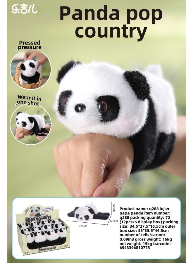 Lejier Electric Pet Plush Electric Cable Chicken Rabbit Moving Children Plush Toy Stall-Color:Q288 Panda Snapping Ring 1.9 (a Box Of 12, Please Take The Whole Box)  - Image 1