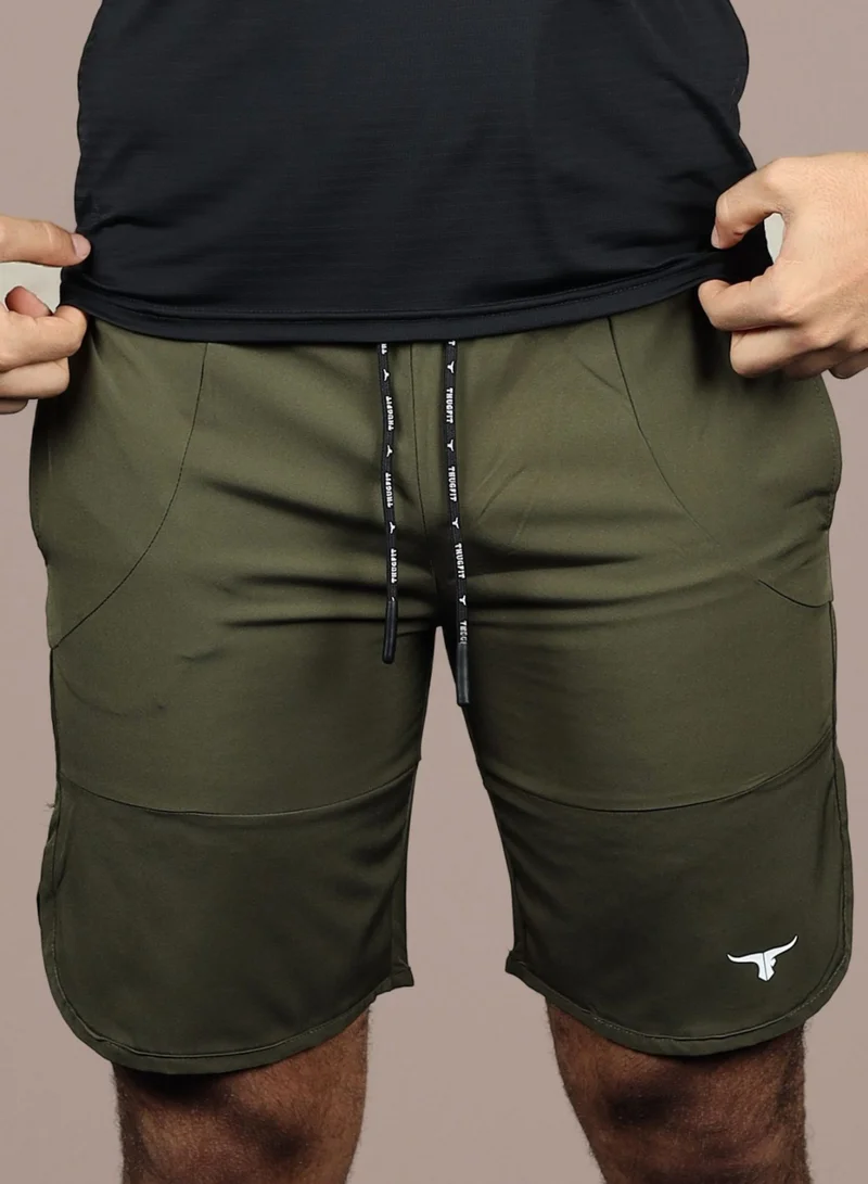 THUGFIT BlackHawk High-performance Men's Shorts (9" Inseam)- Dark Moss Green