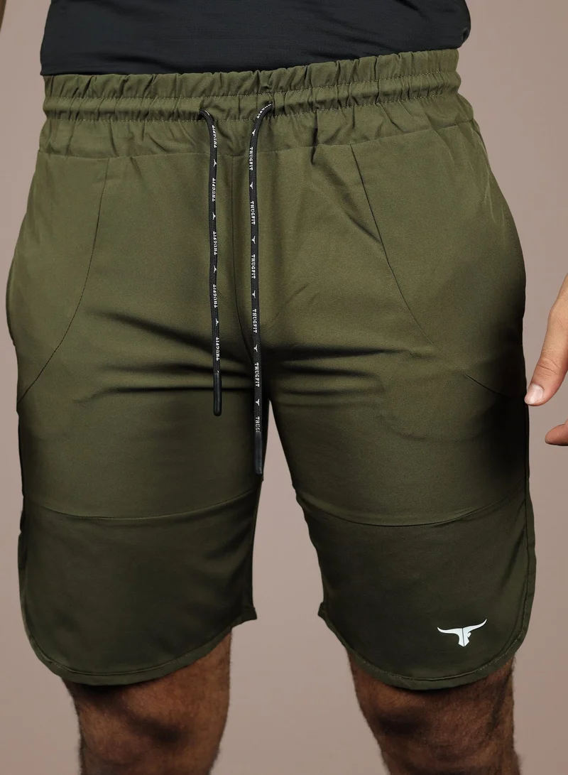 Thugfit THUGFIT BlackHawk High-performance Men's Shorts (9" Inseam)- Dark Moss Green