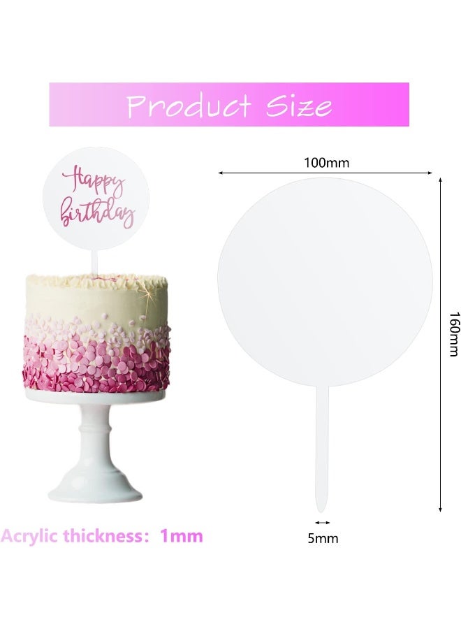 TPGP 5 Pcs Blank Acrylic Cake Toppers  - Image 2