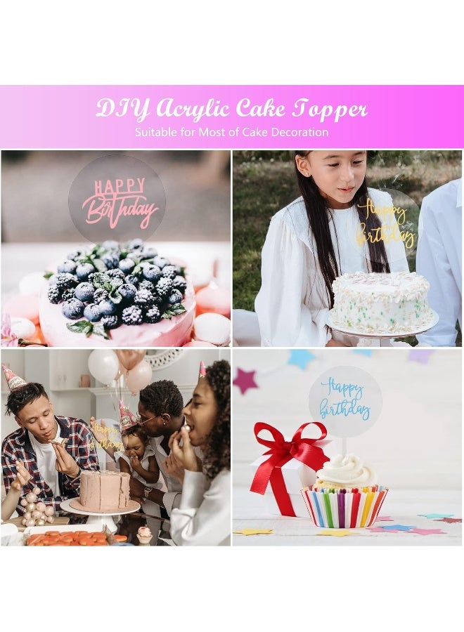 5 Pcs Blank Acrylic Cake Toppers