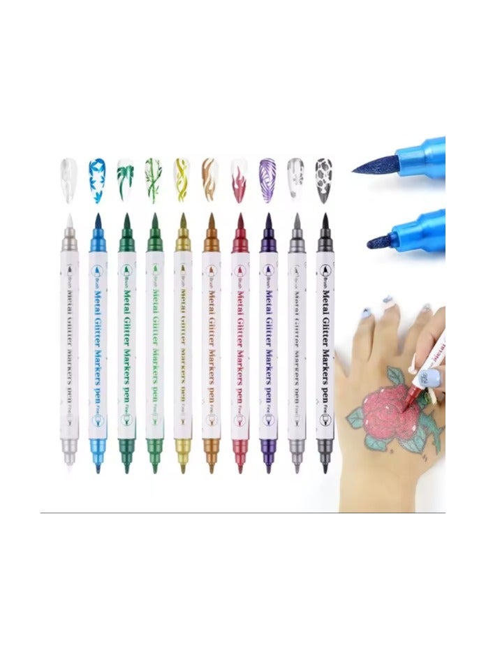 OASIS-TH 10 Color 3D Nail Art Pens Set Nail Polish Pens Nail Point Graffiti Dotting Pen Drawing Painting Liner Brush For Diy Nail Art Beauty Adorn Manicure Tools - Image 1