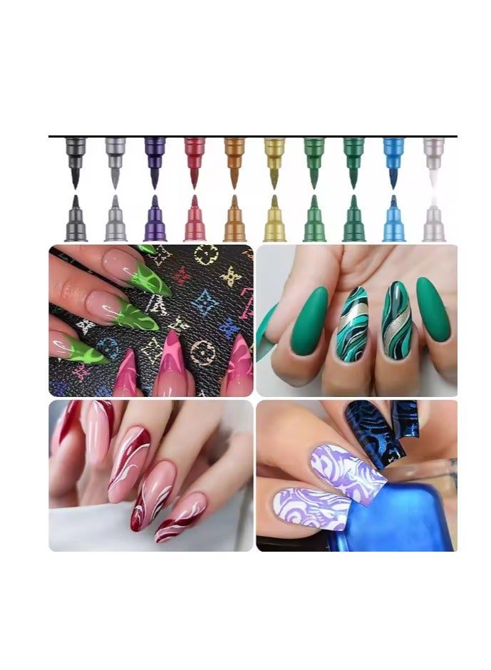 OASIS-TH 10 Color 3D Nail Art Pens Set Nail Polish Pens Nail Point Graffiti Dotting Pen Drawing Painting Liner Brush For Diy Nail Art Beauty Adorn Manicure Tools - Image 3