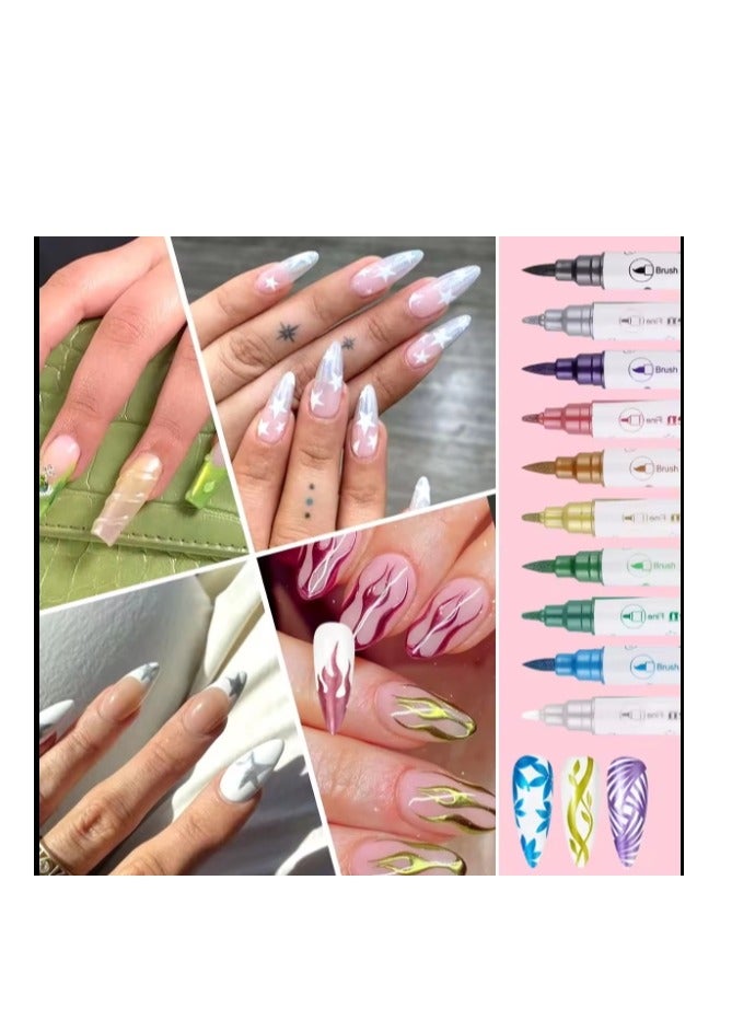 OASIS-TH 10 Color 3D Nail Art Pens Set Nail Polish Pens Nail Point Graffiti Dotting Pen Drawing Painting Liner Brush For Diy Nail Art Beauty Adorn Manicure Tools - Image 5