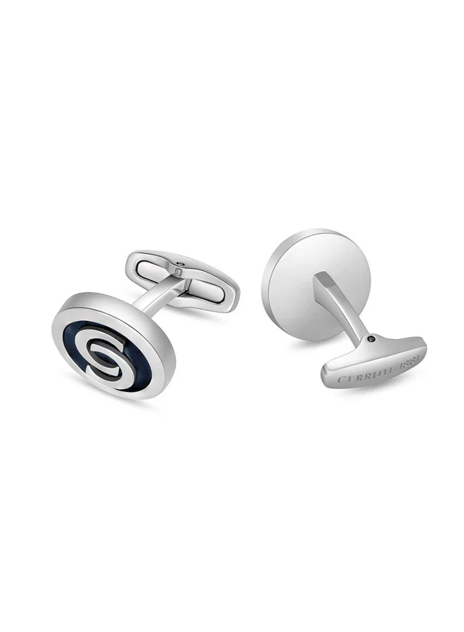 CERRUTI 1881  Orlando Silver and Blue Lacquer Cufflinks for Men for Men | Best Price UAE