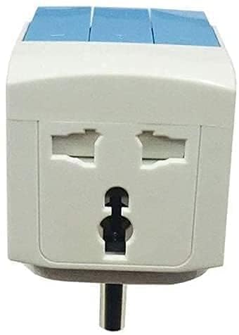 POPLEY 3 Way Plug Adapter Universal Travel Adapter with Individual Switch Safety Shutter LED Indicator 3 Way Plug Extension for Home Office TravelPack of 1 - Image 3