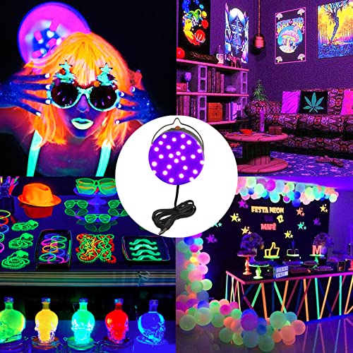 CICINY Led Black Light Light, 10W USB Hangable UV Blacklights with Hook, Black Light Lamp for Glow Party, Glow in The Dark Halloween Decorations, Room, Body Paint, Poster, Pet Urine Detection - Image 5